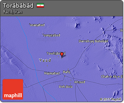 Political 3D Map of Torābābād