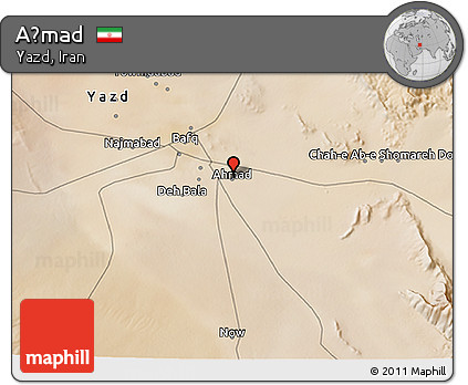 Satellite 3D Map of Aḩmad