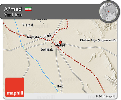 Shaded Relief 3D Map of Aḩmad