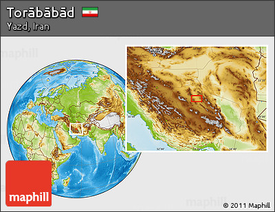 Physical Location Map of Torābābād