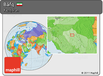 Political Location Map of Bāfq