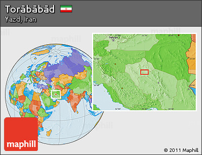 Political Location Map of Torābābād