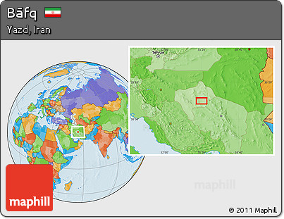 Political Location Map of Bāfq