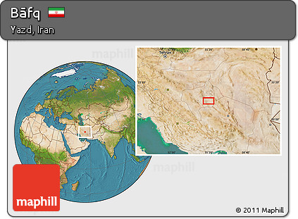 Satellite Location Map of Bāfq