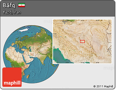 Satellite Location Map of Bāfq