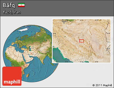 Satellite Location Map of Bāfq
