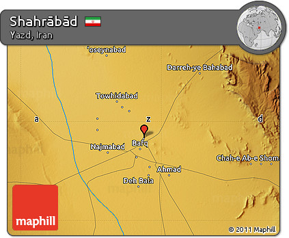 Physical Map of Shahrābād