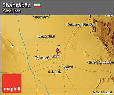 Physical Map of Shahrābād