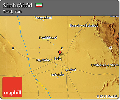 Physical Map of Shahrābād