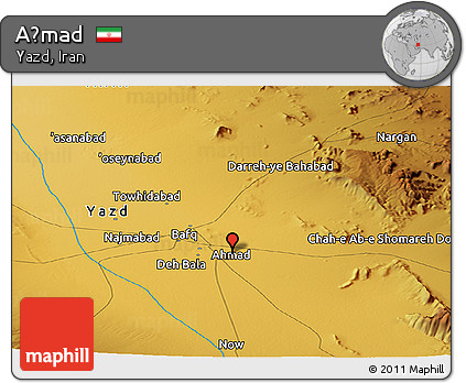 Physical Panoramic Map of Aḩmad