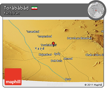Physical Panoramic Map of Torābābād
