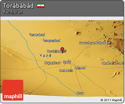 Physical Panoramic Map of Torābābād