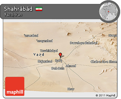 Satellite Panoramic Map of Shahrābād