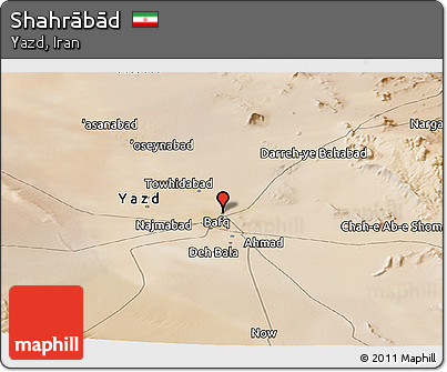 Satellite Panoramic Map of Shahrābād