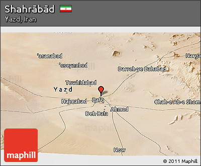 Satellite Panoramic Map of Shahrābād