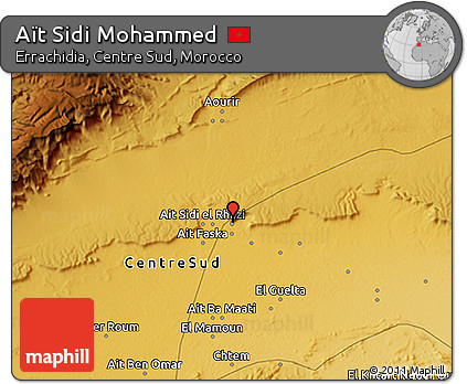 Physical 3D Map of Aït Sidi Mohammed