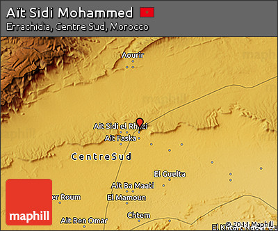 Physical 3D Map of Aït Sidi Mohammed