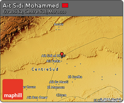 Physical 3D Map of Aït Sidi Mohammed