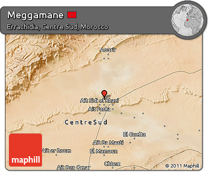 Satellite 3D Map of Meggamane