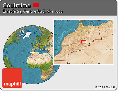 Satellite Location Map of Goulmima