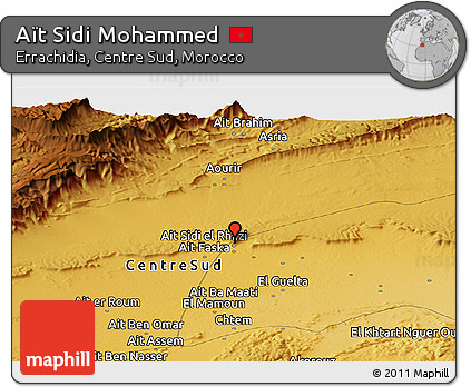 Physical Panoramic Map of Aït Sidi Mohammed