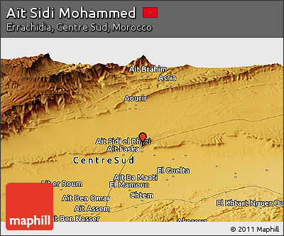 Physical Panoramic Map of Aït Sidi Mohammed