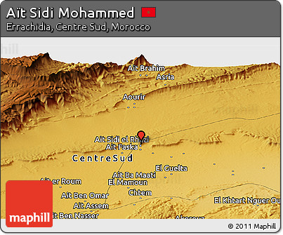 Physical Panoramic Map of Aït Sidi Mohammed