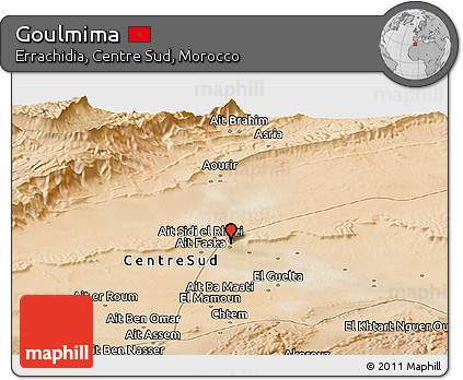 Satellite Panoramic Map of Goulmima