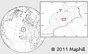 Blank Location Map of the area around 31° 39' 38" N, 5° 52' 30" W