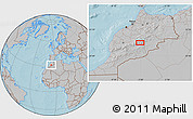 Gray Location Map of Tamtetoucht, hill shading