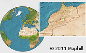 Satellite Location Map of the area around 31° 39' 38" N, 5° 52' 30" W