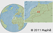 Savanna Style Location Map of Tamtetoucht, hill shading