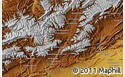 Physical Map of the area around 31° 39' 38" N, 5° 52' 30" W