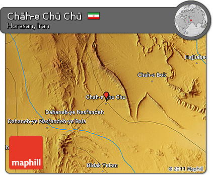 Physical 3D Map of Chāh-e Chū Chū