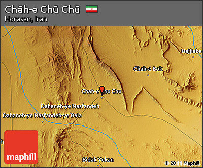 Physical 3D Map of Chāh-e Chū Chū