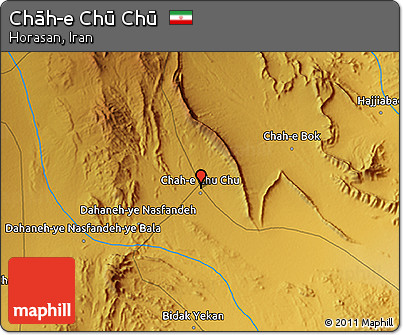 Physical 3D Map of Chāh-e Chū Chū