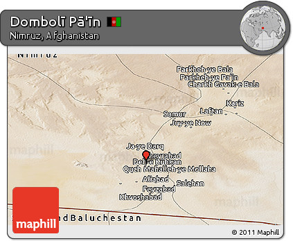Satellite Panoramic Map of Dombolī Pā'īn