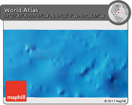 Physical 3D Map of the Area around 31° 39' 38" N, 61° 7' 30" W