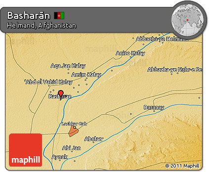 Physical 3D Map of Basharān