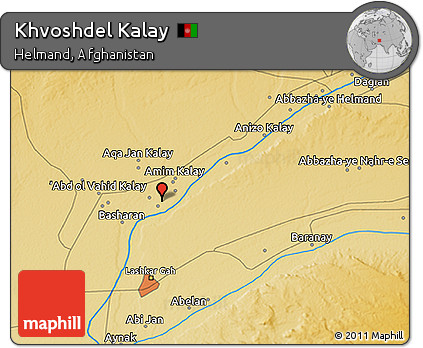 Physical 3D Map of Khvoshdel Kalay