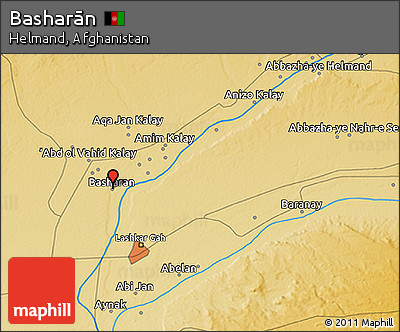 Physical 3D Map of Basharān