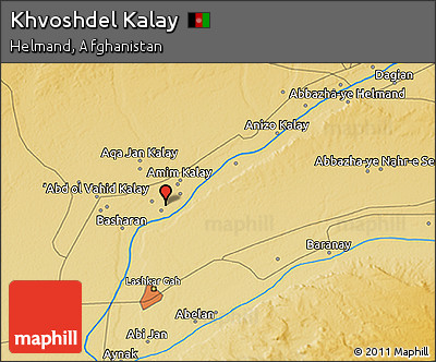 Physical 3D Map of Khvoshdel Kalay