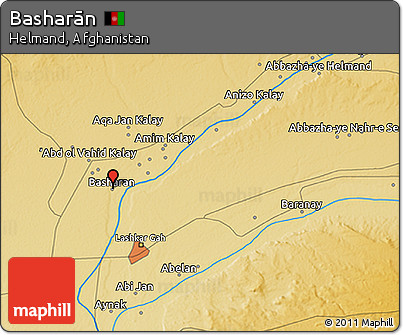 Physical 3D Map of Basharān