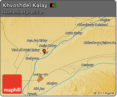Physical 3D Map of Khvoshdel Kalay