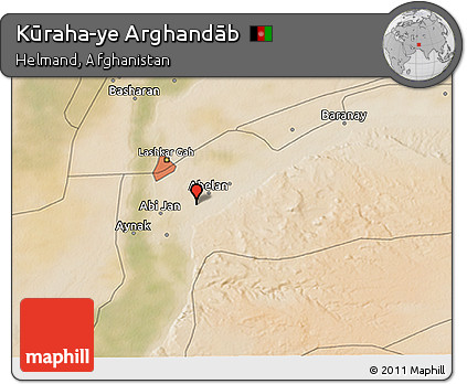 Satellite 3D Map of Kūraha-ye Arghandāb