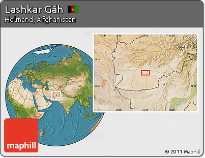 Satellite Location Map of Lashkar Gāh