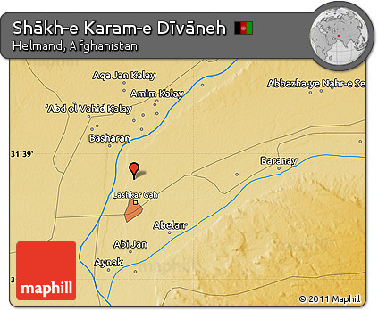 Physical Map of Shākh-e Karam-e Dīvāneh