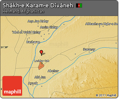 Physical Map of Shākh-e Karam-e Dīvāneh