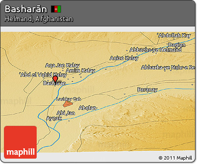 Physical Panoramic Map of Basharān