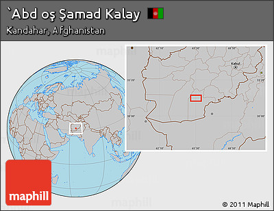 Gray Location Map of `Abd Oş Şamad Kalay